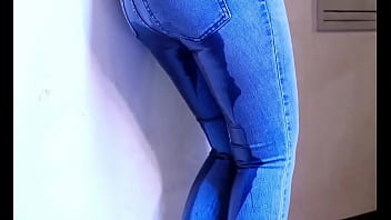 Preview 3 of Black Anal X Videos - in a queue the girl pee her jeans it is so embarrassing