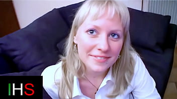 Preview 1 of Pass In Exam - Blonde milf with light eyes ass fucked with cumshot on belly