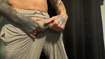 Preview 3 of Sneaks In To Give Him A Hand Job - The grey sweatpants treat me right.