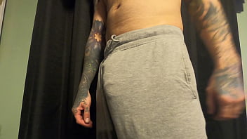 Preview 1 of Sneaks In To Give Him A Hand Job - The grey sweatpants treat me right.