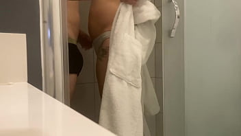 Preview 1 of I Forced My Mom To Deepthroat - He come in my shower and fucking my hairy cunt