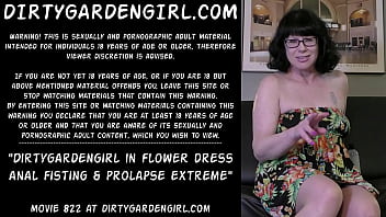 Preview 1 of Snail On Cock - Dirtygardengirl in flower dress anal fisting &amp_ prolapse extreme