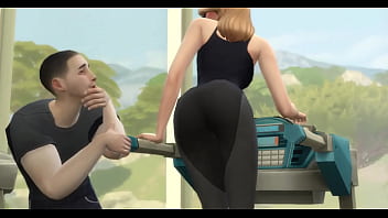 Preview 2 of Games Anal Sex - Rubia de grandes tetas y enorme culo seduce a su entrenador y termina follada