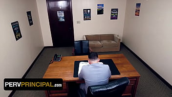 Preview 1 of Porn 3gp Sanny Leyon Sex Videos - Perv Principal - Anya Olsen Fucks the Principal To Keep Her StepSon in School