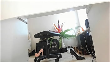 Preview 3 of Miya Khalifa New Xxx Rep Bus - Naughty MILF Sonya teasing with her bare thick legs,  hips,  calves,  feet and many high heels shoes under table