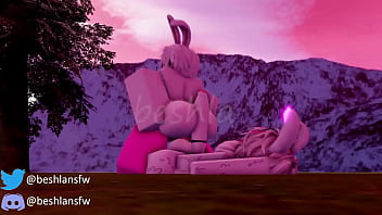 Preview 2 of Johnny Sins And Krissy Lynn Xxx - bunny trying to get a carrot - roblox animation