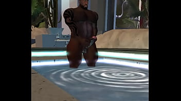 Preview 2 of Auntaysexvideos - duane brown jerks in pool