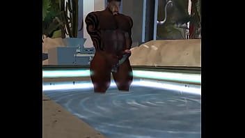 Preview 3 of Auntaysexvideos - duane brown jerks in pool