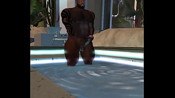 Preview 1 of Auntaysexvideos - duane brown jerks in pool