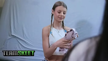 Preview 1 of Romends Sex - Teen watching porn and shows her friend and tries it out
