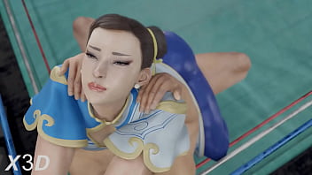 Preview 1 of Sauna Gero German - Chun li gymworkout[X3D]