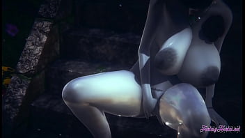 Preview 4 of Wow Bt - Resident Evil Hentai 3D - Lady Dimitresku fingering and squirting in a raining day - Japanese manga anime cartoon game porn