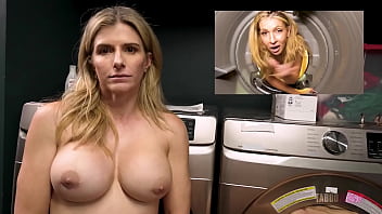 Preview 2 of Wild Kiss Me Girl - Hot Blonde Step Mom and Step Mom Ass Fucked While Stuck In The Dryer - Gigi Dior - Taboo Heat - Cory Chase
