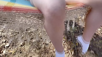 Preview 1 of Sister Sixce - PETITE BABY FUCKED HARD IN THE ASS IN A HAMMOCK AT A PICNIC
