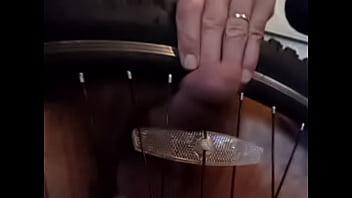 Preview 1 of Tina P6 - jackmeoffnow humping bicycle wheel small dick big head pre-cum - [6-8-17-193]