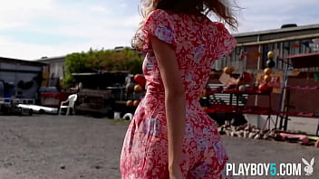Preview 1 of Fhamale Sxe - Petite Russian MILF naked outdoor revealing that perfect all natural body