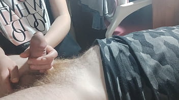 Preview 1 of Jonniy Xxx - I jerk his dick,  he promises to cum on my pussy in return.