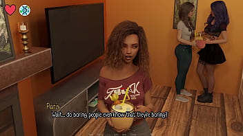 Preview 1 of Xxx 2girls 1mean Momcom - Elmwood University #05 - Kissing The Hot Black Girl At The College Party