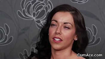 Preview 2 of Using My Sister Hand Soft - Flirty babe gets cum load on her face sucking all the jism