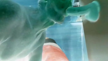Preview 2 of Tuga Su - Sucking &amp_ cum shot in this full on oral dildo worship video. Alien inspired oral fantasy in art negative production by A55B4Nd1T