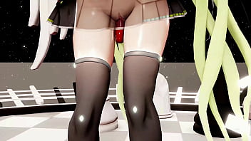 Preview 2 of Mameyar Mms - Hatsune Miku Hentai Dance Vocaloid Undress MMD 3D Blonde Hair (CLIP)