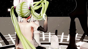 Preview 3 of Mameyar Mms - Hatsune Miku Hentai Dance Vocaloid Undress MMD 3D Blonde Hair (CLIP)