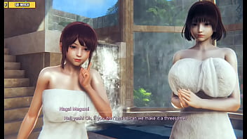 Preview 1 of Adjust Car - Hentai 3D ( Hs05) - Threesome with two hot chick