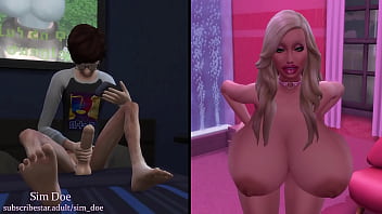 Preview 3 of Teen Sis Swallow - Ugly perv wanking to hot bimbo