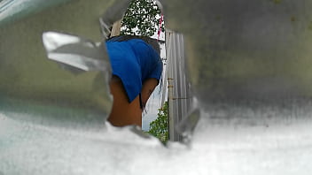 Preview 2 of Hidden Masturbation Voyeur - Mujer grabada en cabina al aire libre(AL AIRE LIBRE)