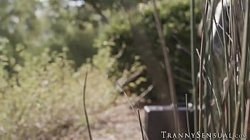 Preview 1 of Sunney Leoney Porn Visio - Lovely babe Maya Woulfe gets pricked in the ass by a beautiful tranny