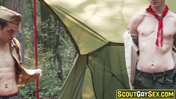 Preview 1 of Mature For Cash Boy - ScoutGaySex.com - Attention! boys and cocks standing to attention! Cole Blue and Marcus Rivers are not late to obey their scoutmaster Lance Charger&#039_s order!