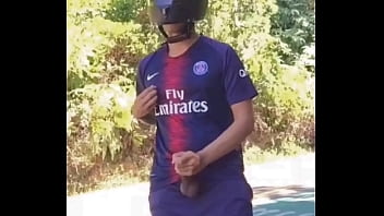 Preview 2 of Fool Taming - Biker Football player uniform jerking off out in public