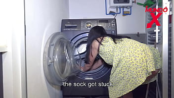 Preview 1 of Teens Fucking By Big Penis - She is stuck in the washing machine and her fucks her hard in doggy style MUNDOXXX.COM