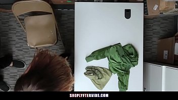 Preview 1 of Amater Teen Pantyhose - Busty Teen Gets Caught Stealing Has To Fuck Officer To Avoid Prison