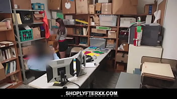 Preview 1 of Xxx Video Ebglish Hd - Pervy Officer fucks teen shoplyfter Naomi Mae and cum on her ass