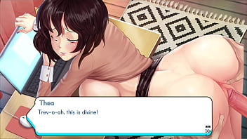 Preview 4 of Dowland 3gp Sunny Leovn - Let&#039_s Play - Gamer Girls,  Thea