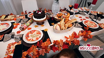 Preview 2 of Tamil Big Sound Sex Videos - Stuff Stepsis&#039_s Muff On Thanksgiving- Ellie Murphy