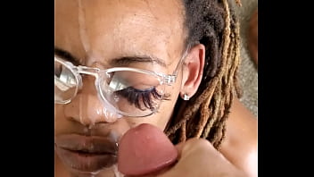 Preview 4 of Acean Oleta - Ebony ho gets face nutted on