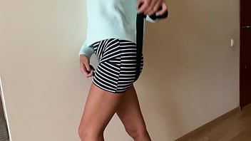 Preview 1 of Squirting Dildo Creampie - preparing for a date