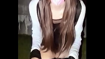Preview 4 of Nipple Ass Spread - 【個撮】露出狂の変態男の娘が木陰でお尻を出す動画