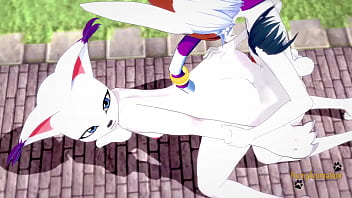 Preview 3 of Cokelat Sex - Digimon Pokemon Furry Yaoi Yiff 3D - Cinderace x Gatomon blowjob and fucked with creampie in his ass - Japanese anime manga