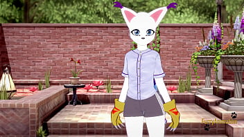 Preview 1 of Cokelat Sex - Digimon Pokemon Furry Yaoi Yiff 3D - Cinderace x Gatomon blowjob and fucked with creampie in his ass - Japanese anime manga