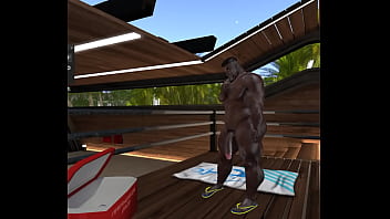 Preview 2 of Hidden Cam Momhid - spying on giant black bull with huge cock by pool