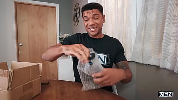 Preview 2 of Skinny Anal Interracial - Unboxing MEN: Cockstrap/ MEN / Sam Ledger,  Andre Stone