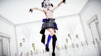 Preview 4 of Clips Hajab - Hoshimachi Suisei Undress Dance Hololive Hentai Vtuber Rabbit Hole Song MMD 3D White Hair (CLIP)