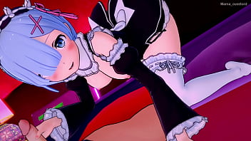 Preview 2 of Girl Giving Sexy Shemale Blowjob - Rem (re-zero) is horny need a fast fuck