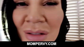 Preview 3 of Slowly Sex Videos Ants - Brunette milf busty stepmom rides stepson&#039_s cock in cowgirl position POV