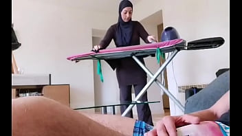 Preview 1 of Tait Pends - OMG !! He pulls out his cock in front of this muslim maid!!