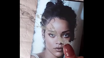Preview 3 of Blonde Milf On The Sofa - RIHANNA CUM TRIBUTE