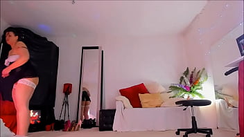 Preview 1 of Indian Gre - Naughty Curvy Maid in Hot Outfit Cleaning the Room and  posing